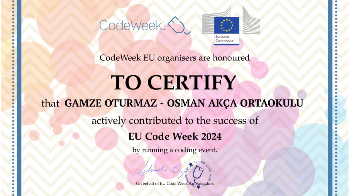 CodeWeek Sertifikamız